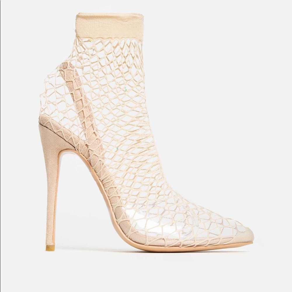 Fishnet Slingback Pumps